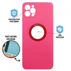 Capa para iPhone 12 Pro Max - Case Silicone Safe Glass Pink